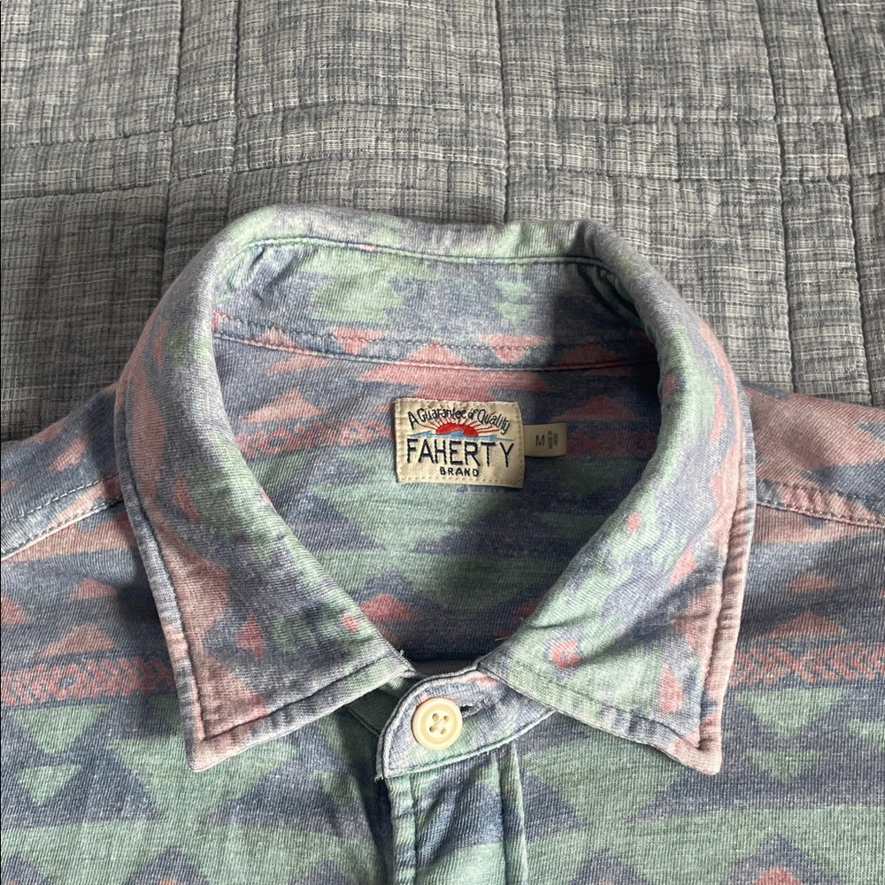Faherty Pastel Patterned Button Down Shirt - image 2